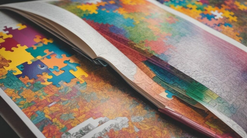 A colorful puzzle book.